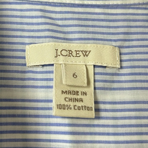 J. Crew Women's Blue Striped Button Down Shirt. 100% Cotton. - Picture 4 of 10